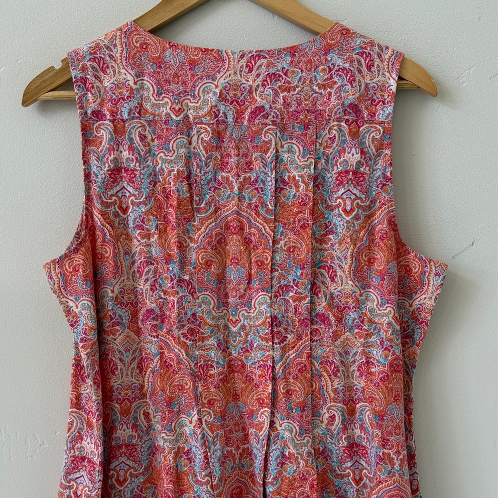J. Jill Love Linen Sleeveless Paisley Midi Dress - Picture 6 of 11